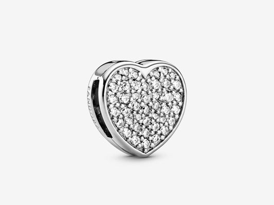 Pavé Heart Clasp Charm