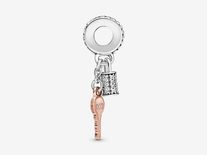 Pavé Lock & Key Charm