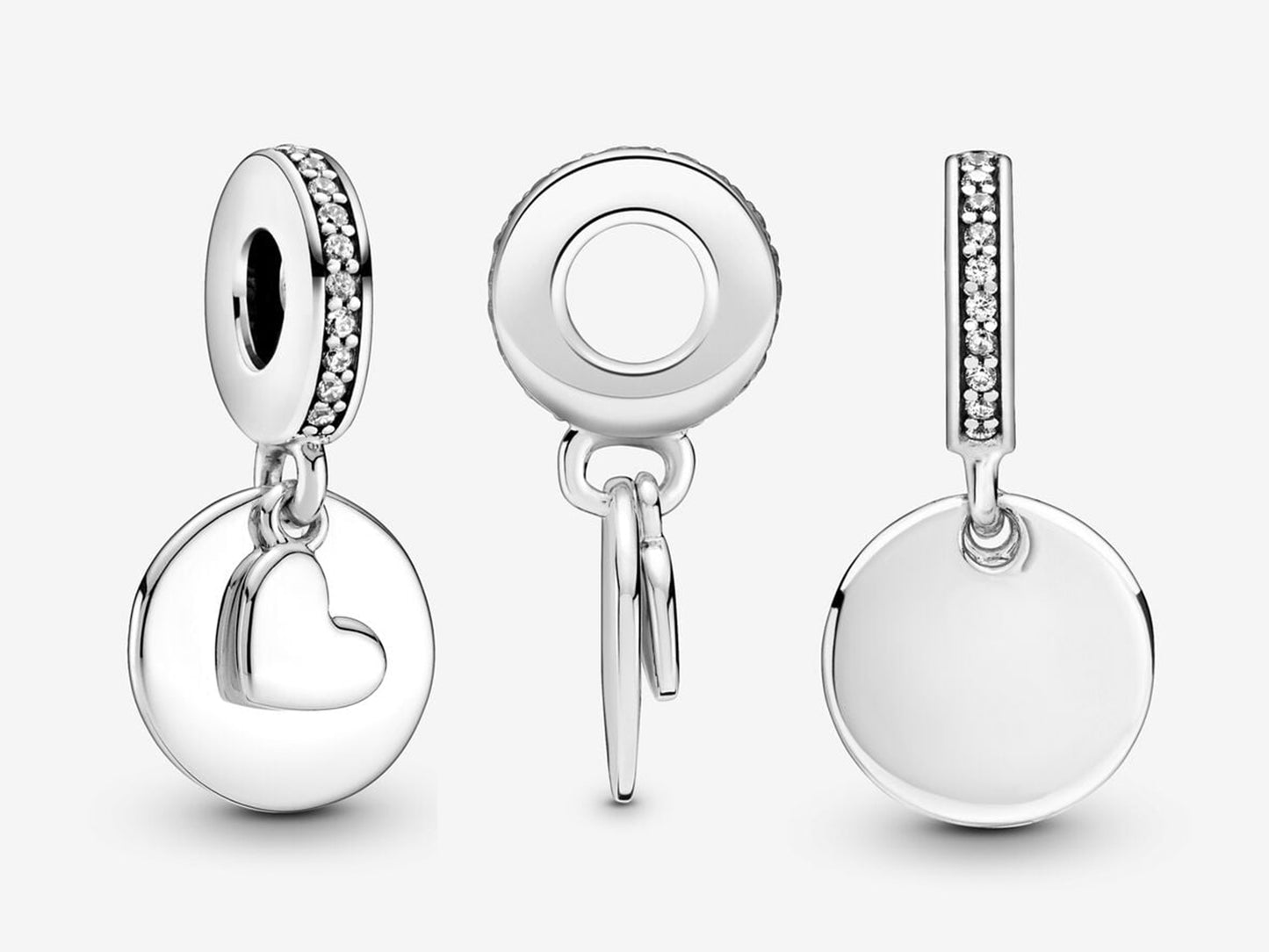 Personalized Heart Disc Charm