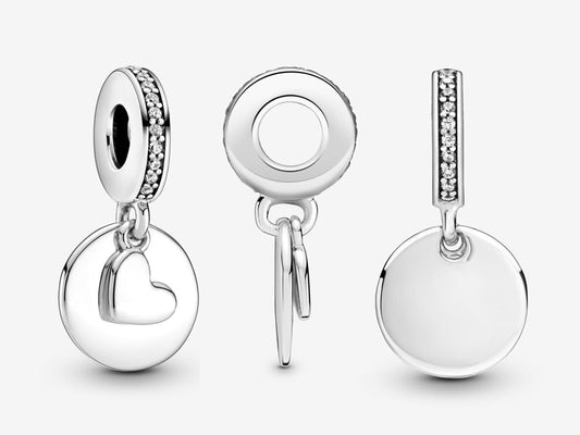 Personalized Heart Disc Charm