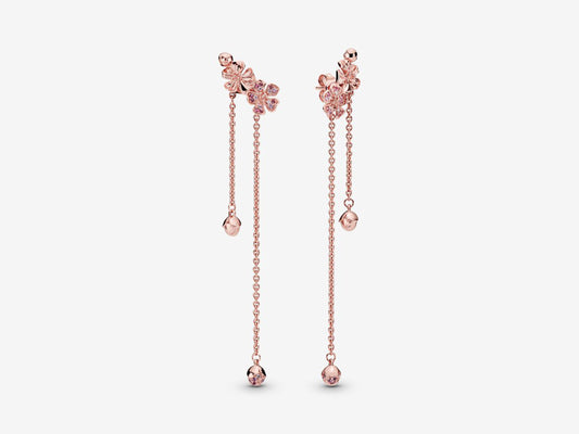 Pink Blossom Dangle Drop Earrings