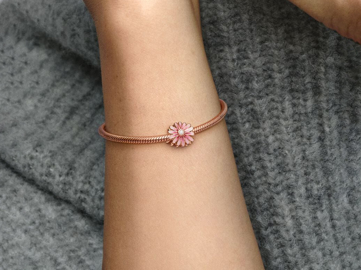 Pink Daisy Flower Charm