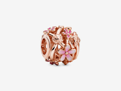 Openwork Pink Daisy Flower Charm