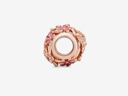 Openwork Pink Daisy Flower Charm