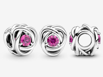 October Pink Eternity Circle Charm