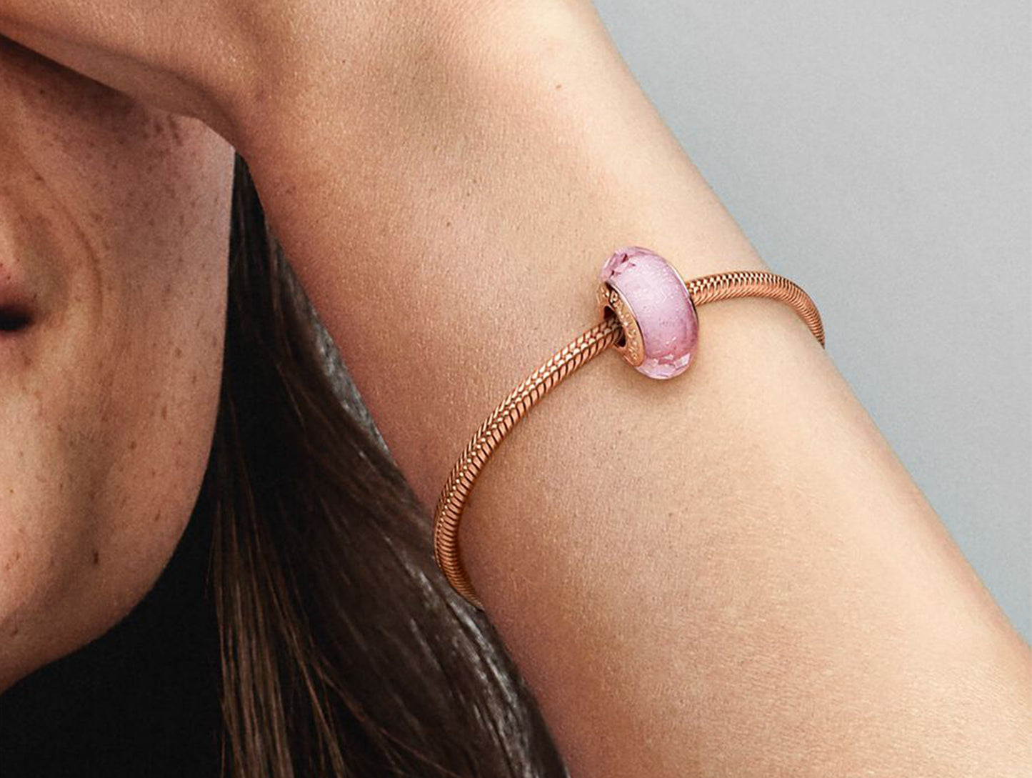 Pink Faceted Murano Charm
