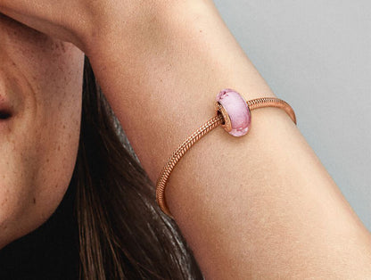 Pink Faceted Murano Charm