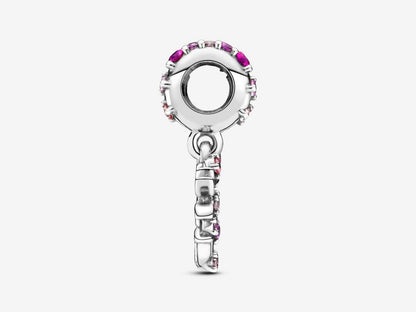 Pink Heart Family Tree Dangle Charm