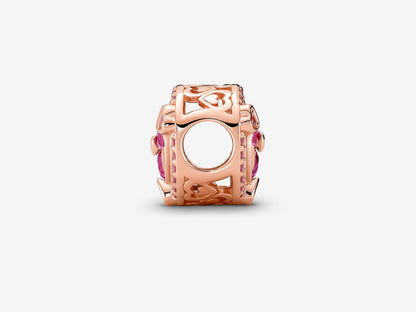 Pink Glass Heart Charm