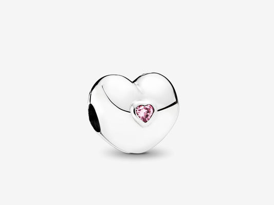 Pink Heart Clip Charm