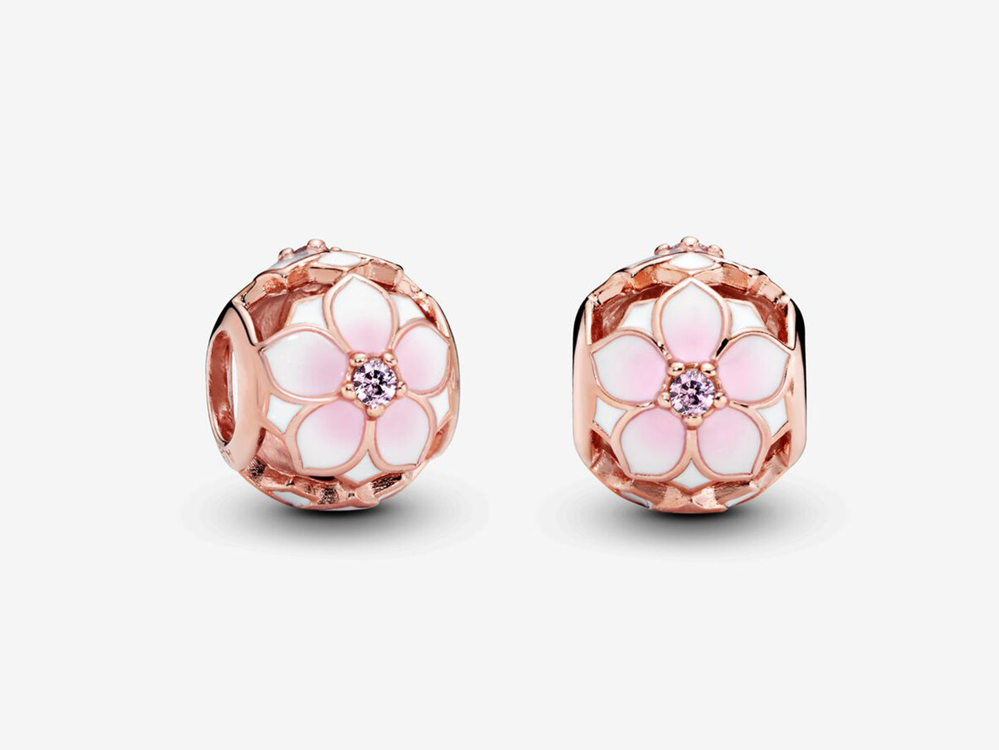 Pink Magnolia Dangle Charm