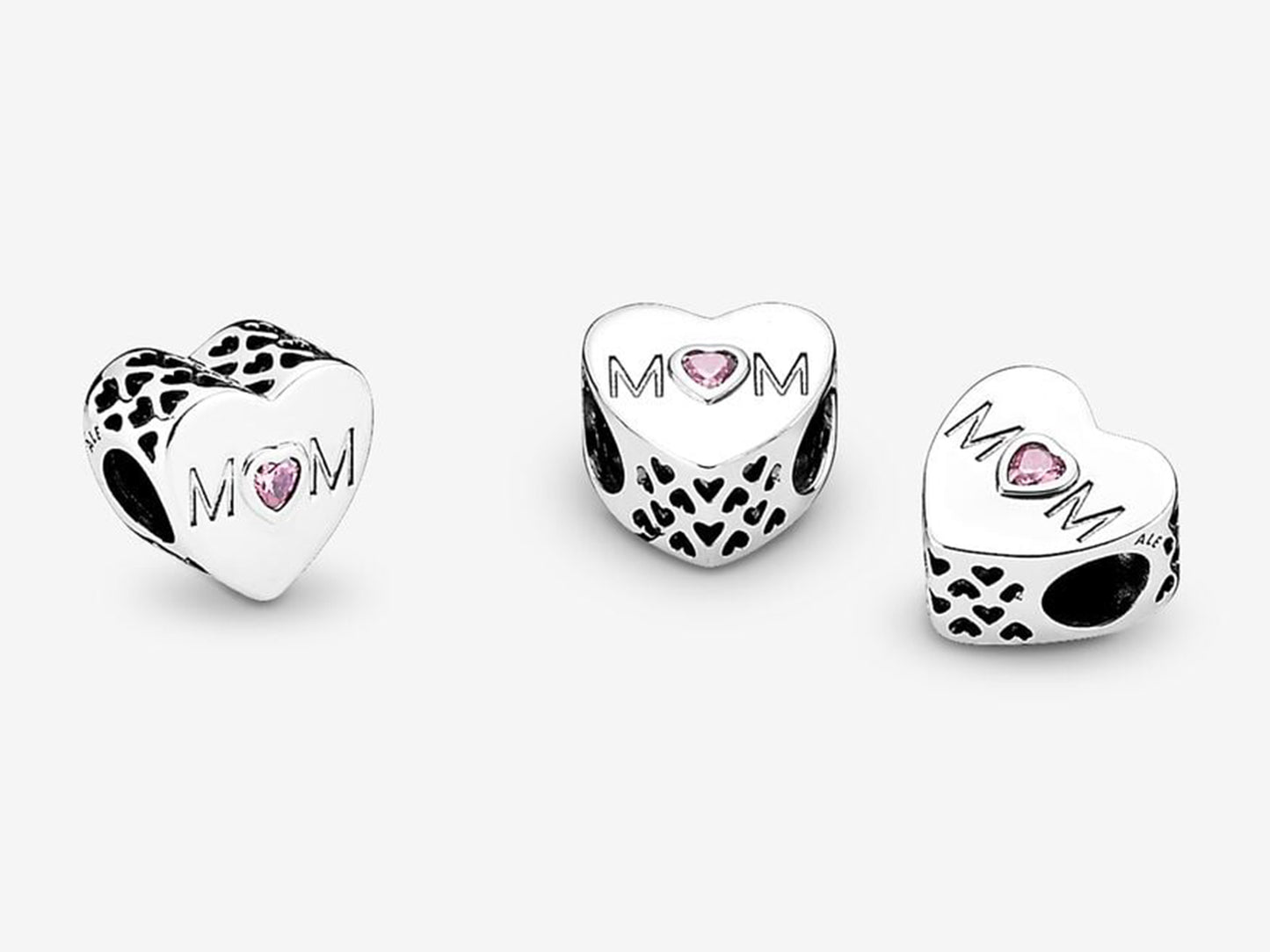 Pink Mother's Heart Charm