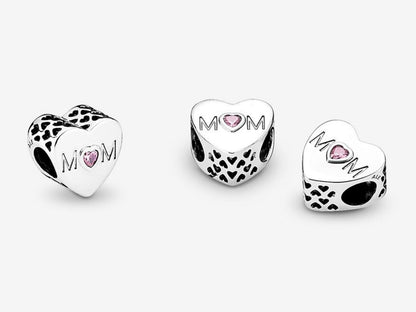 Pink Mother's Heart Charm