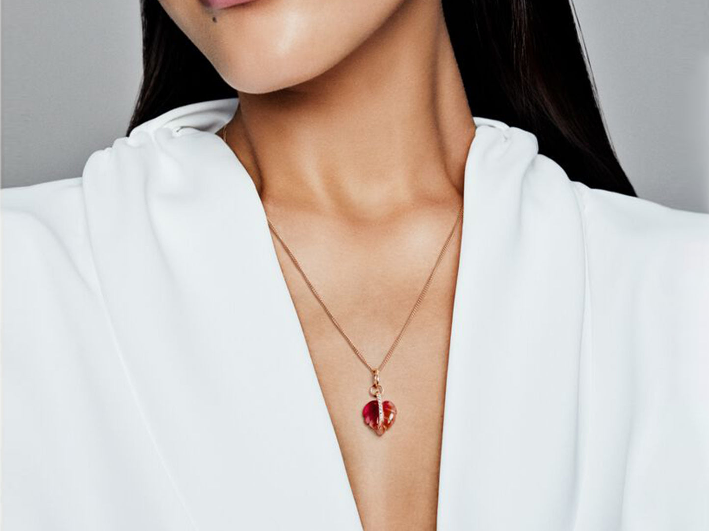Pink Murano Glass Leaf Charm