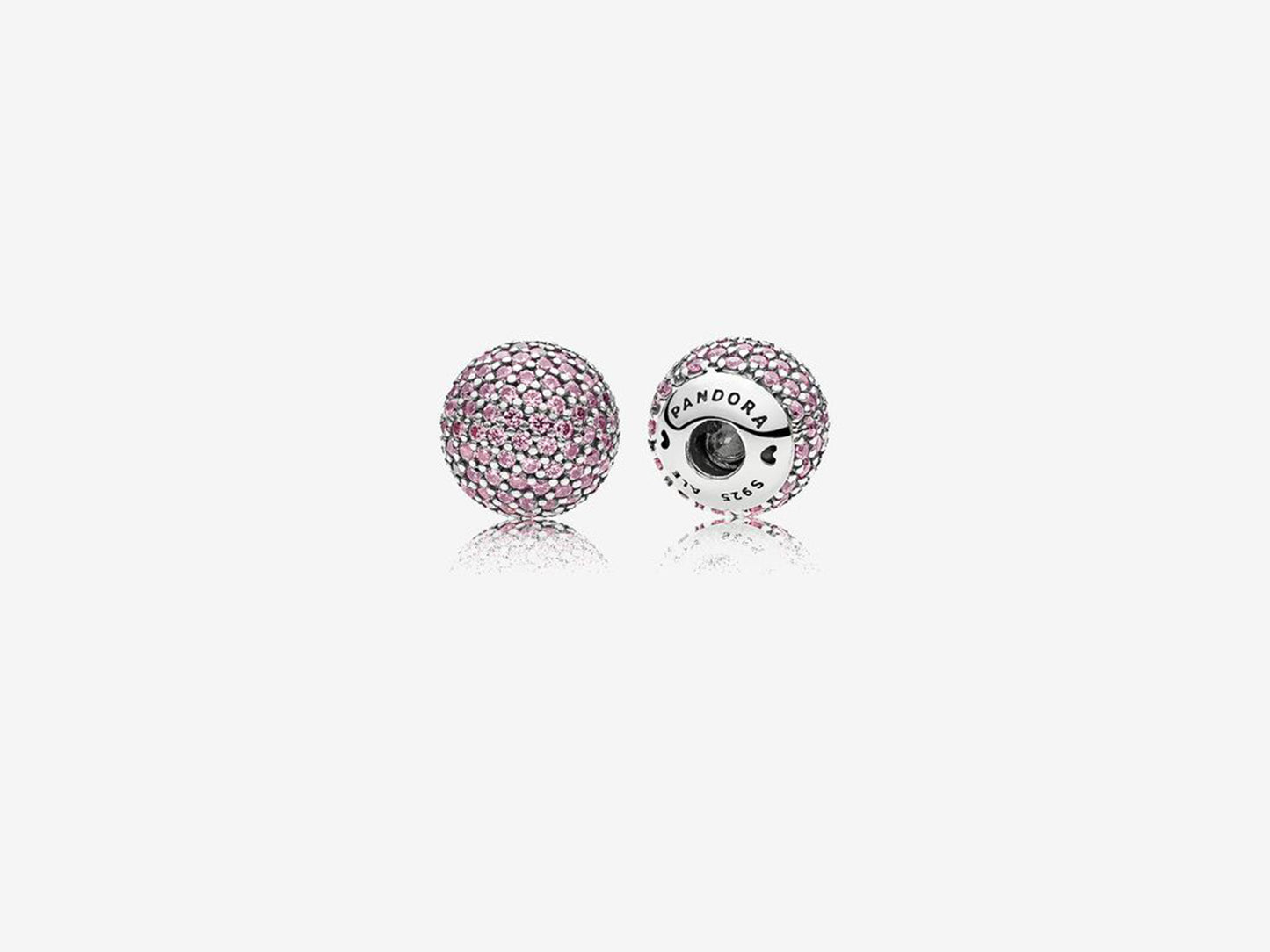 Pink Pavé Fixed Beads Charm