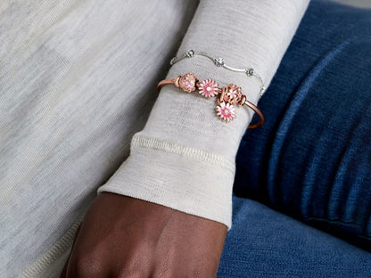 Pink Pavé Daisy Charm