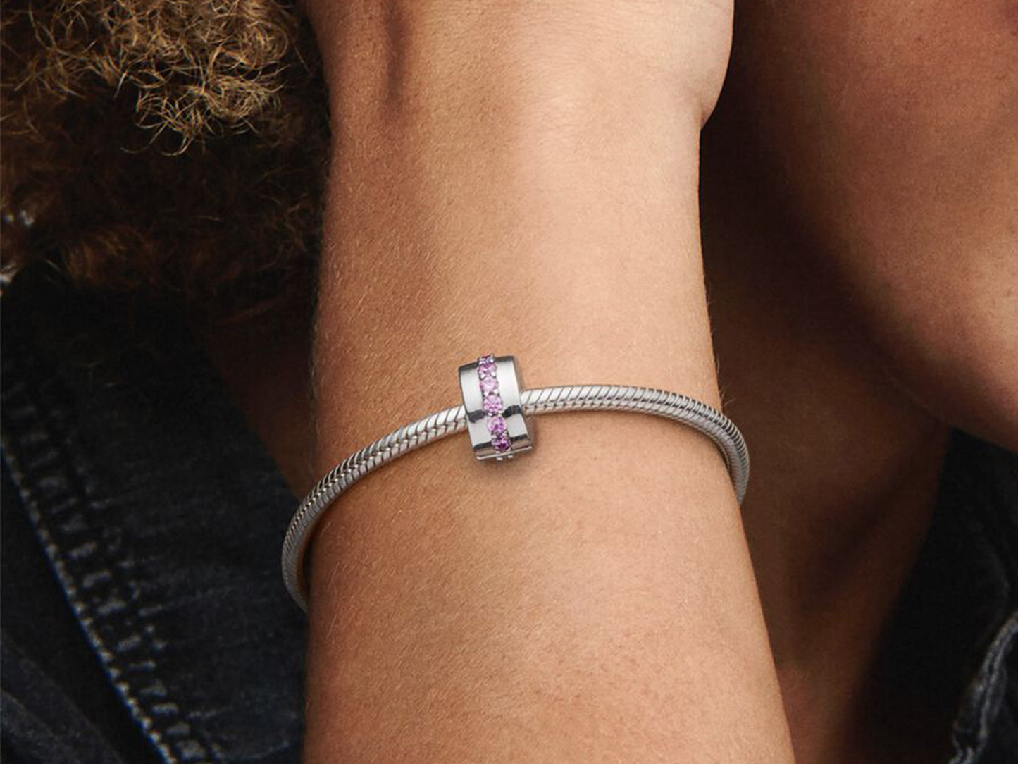 Pink Sparkling Row Clip Charm