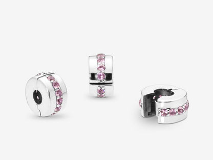 Pink Sparkling Row Clip Charm