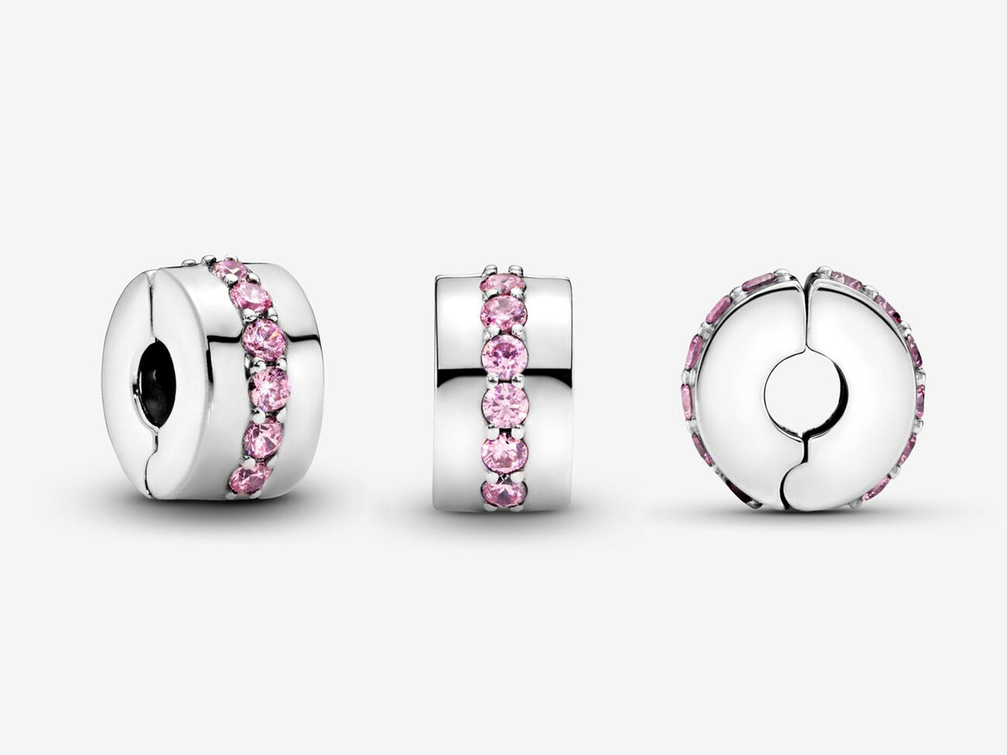 Pink Sparkling Row Clip Charm