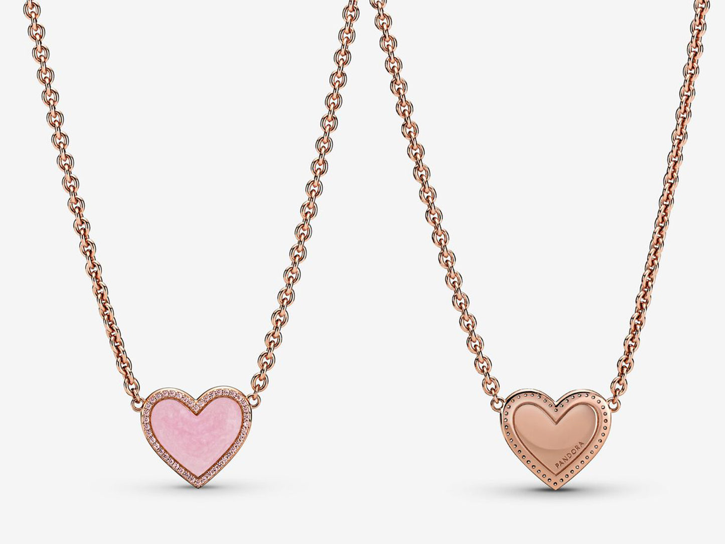 Pink Swirl Heart Necklace