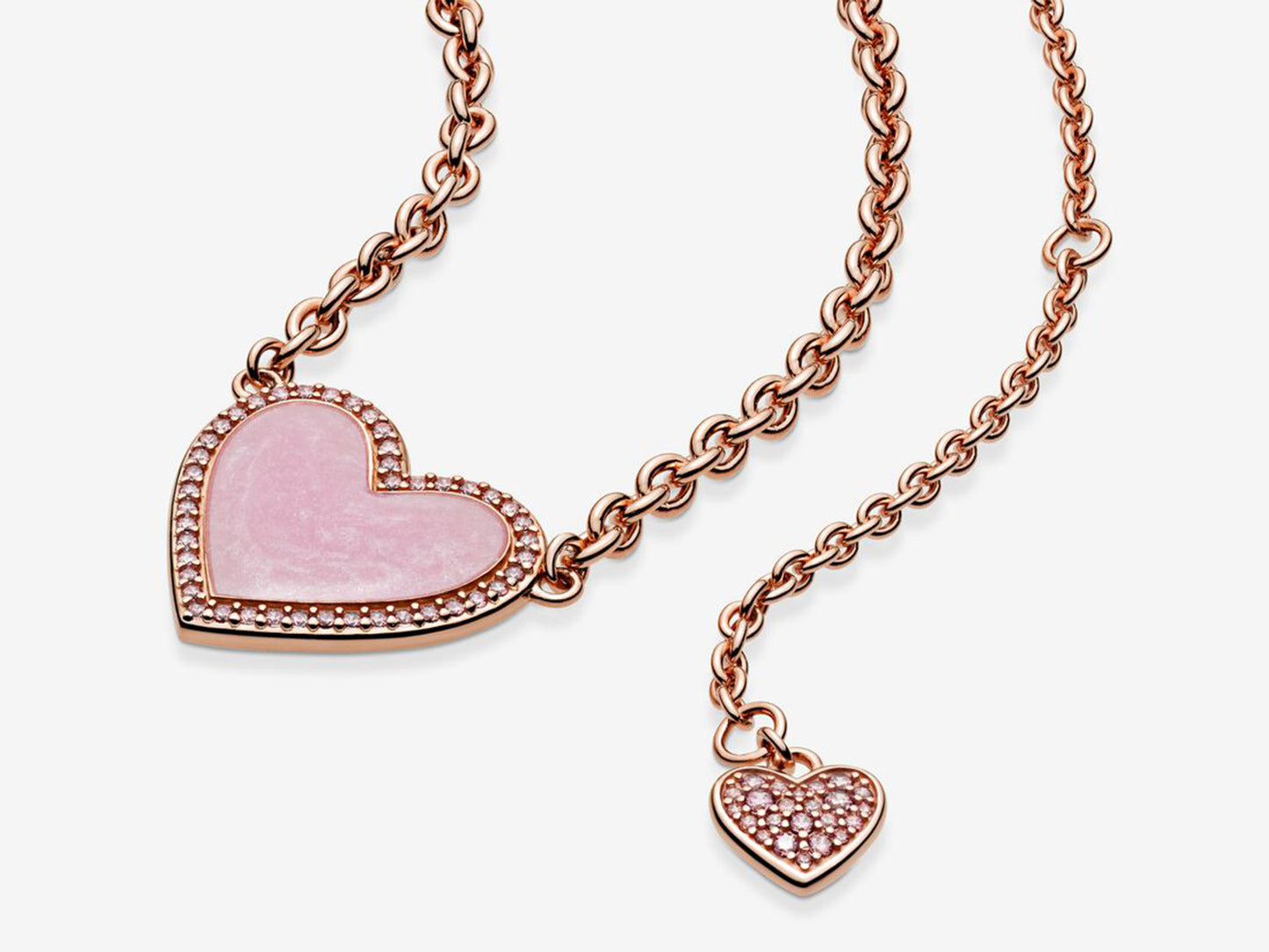 Pink Swirl Heart Necklace
