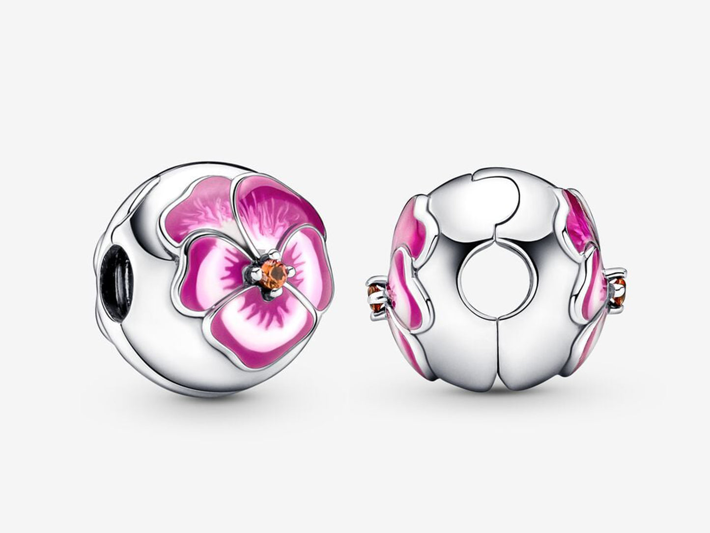 Pink Tricolor Blossom Clip Charm