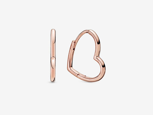 Asymmetrical Heart Hoop Earrings