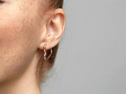 Asymmetrical Heart Hoop Earrings