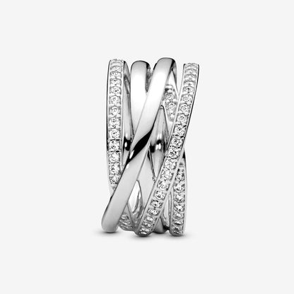 Sparkling & Polished Lines Ring
