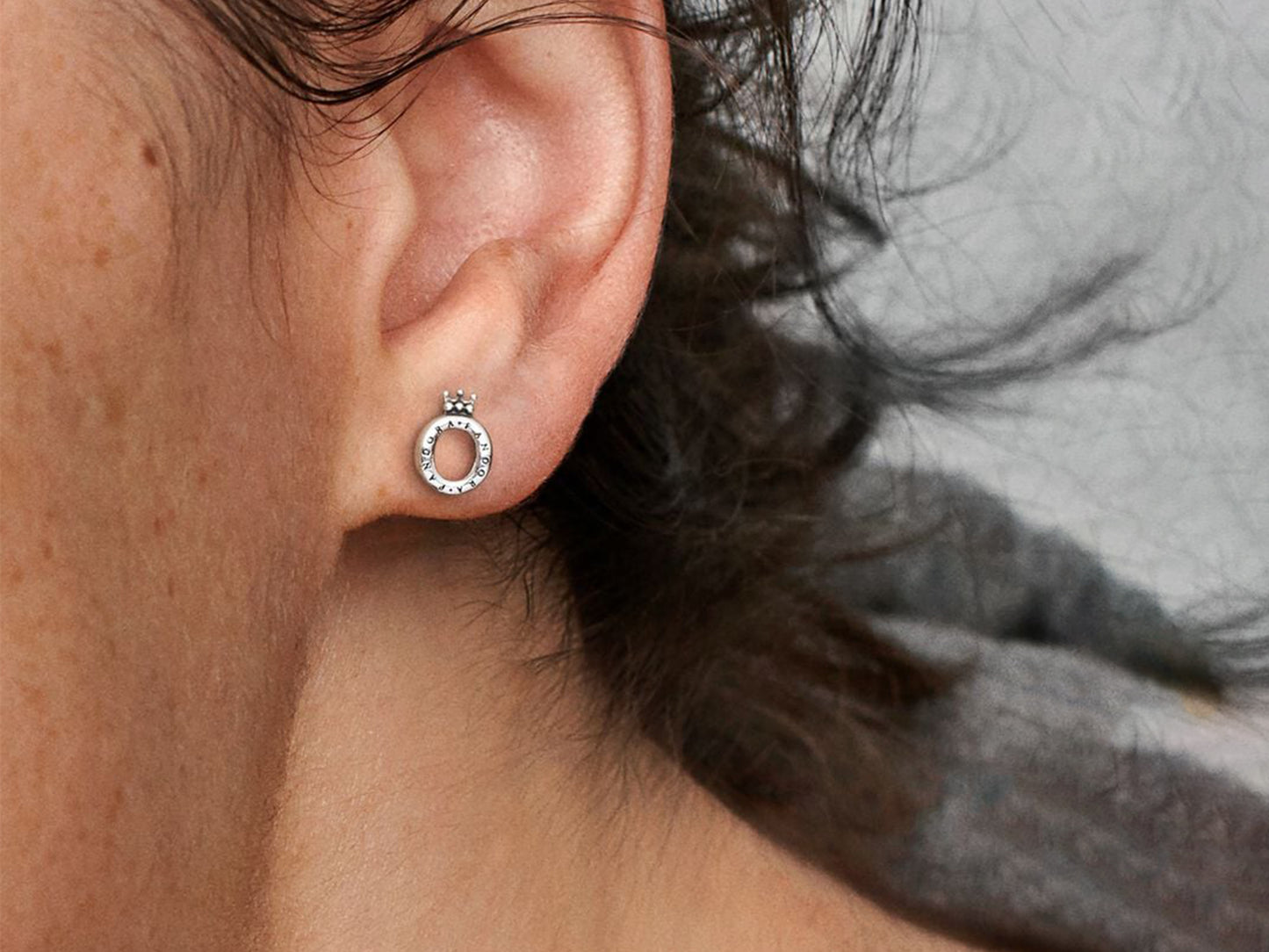 Polished Silver Crown Earrings