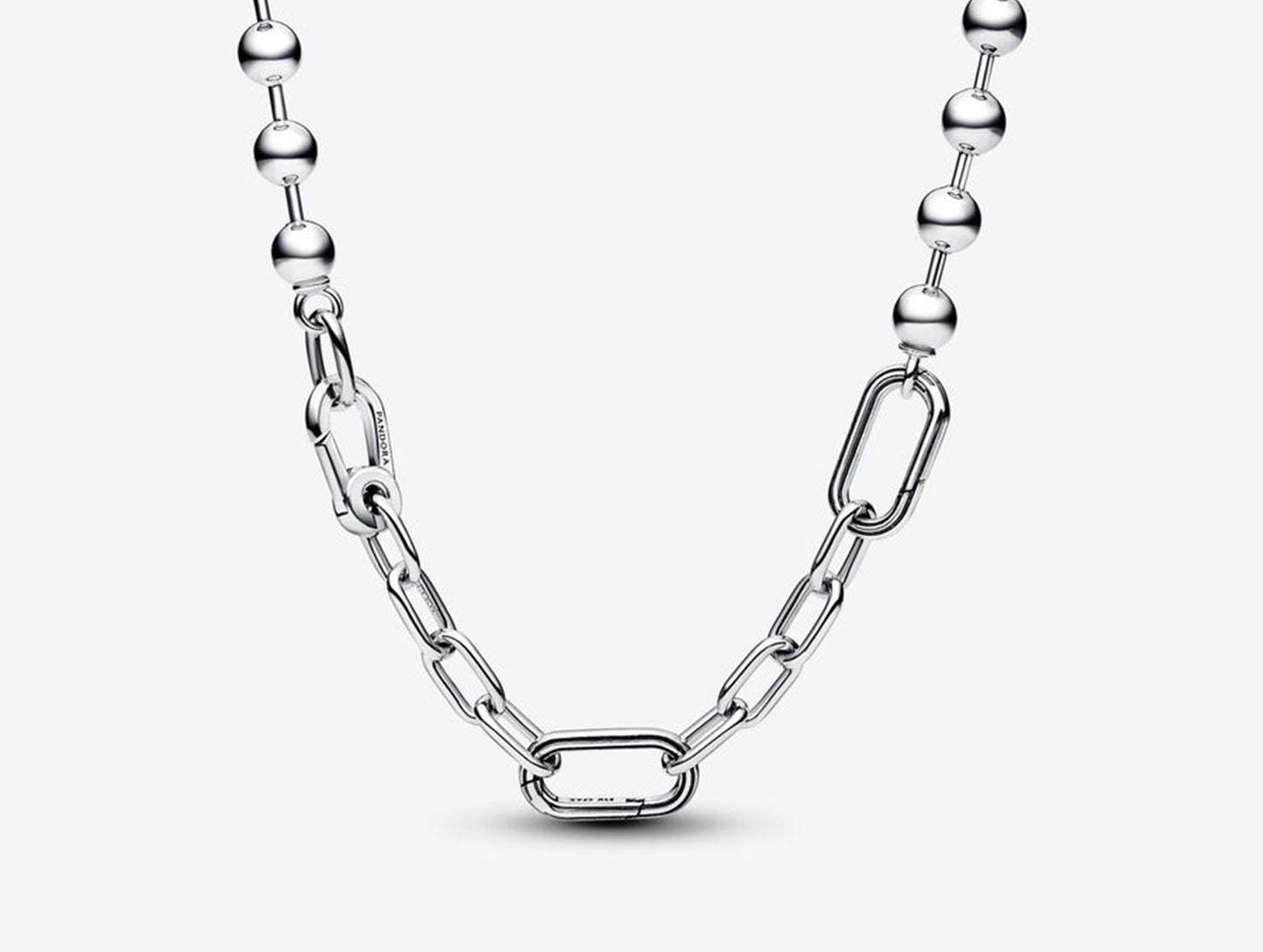 Metal Bead & Link Chain Necklace