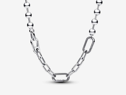Metal Bead & Link Chain Necklace