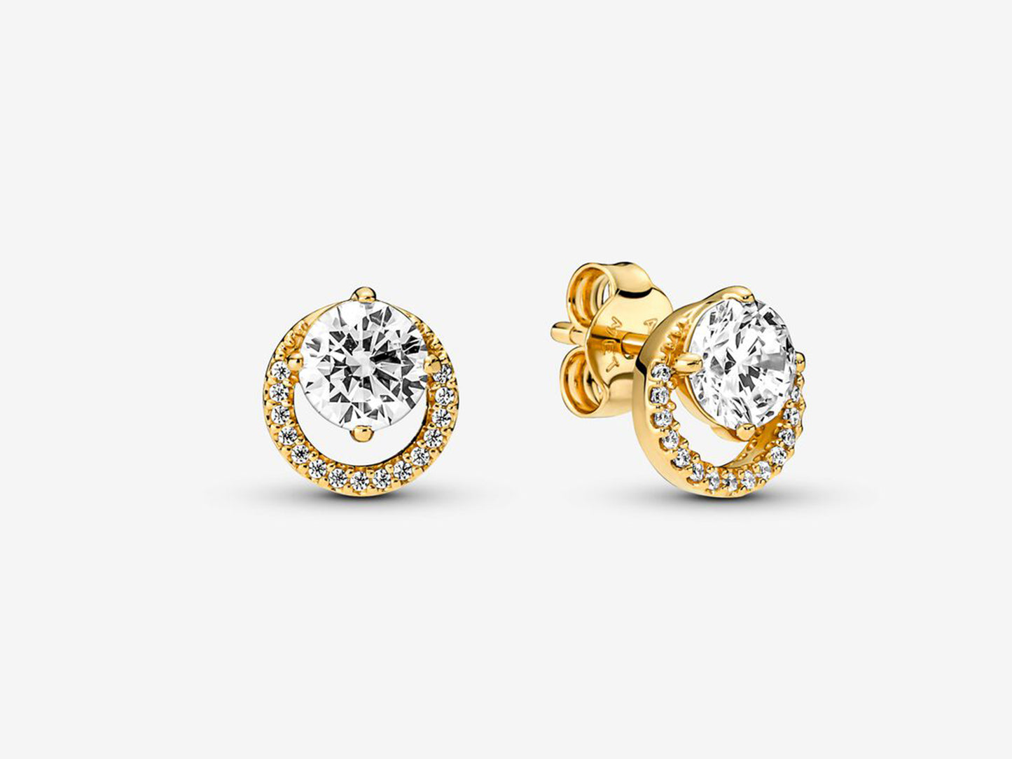 Sparkling Round Halo Stud Earrings