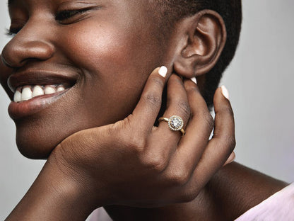 Sparkling Round Halo Ring