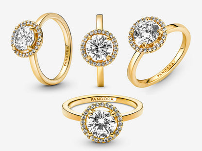 Sparkling Round Halo Ring