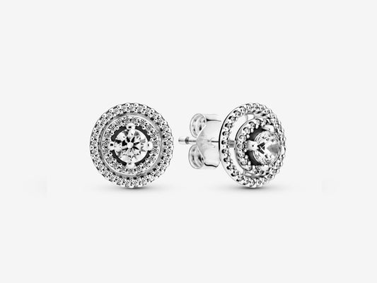 Sparkling Double Halo Stud Earrings