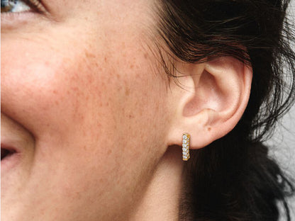 Timeless Pavé Single-row Bar Stud Earrings
