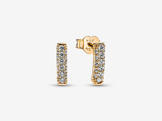 Timeless Pavé Single-row Bar Stud Earrings