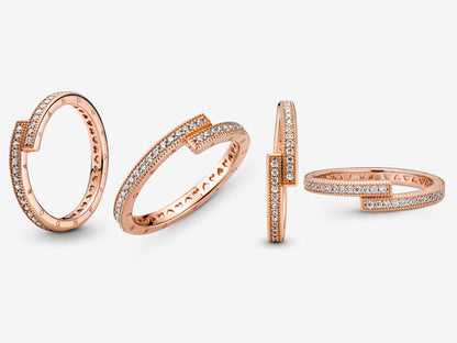 Sparkling Overlapping Ring
