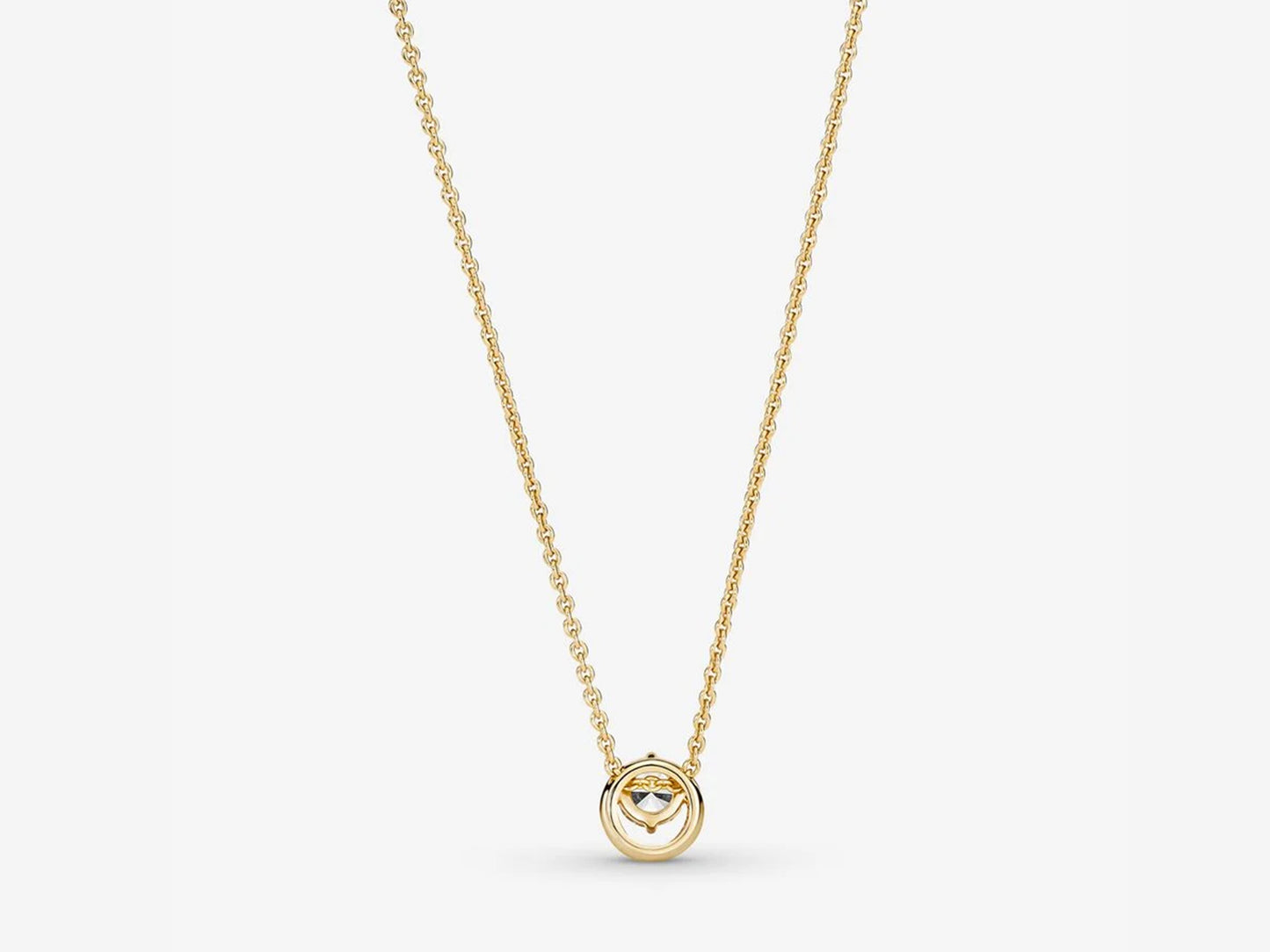 Sparkling Round Halo Pendant Collier Necklace