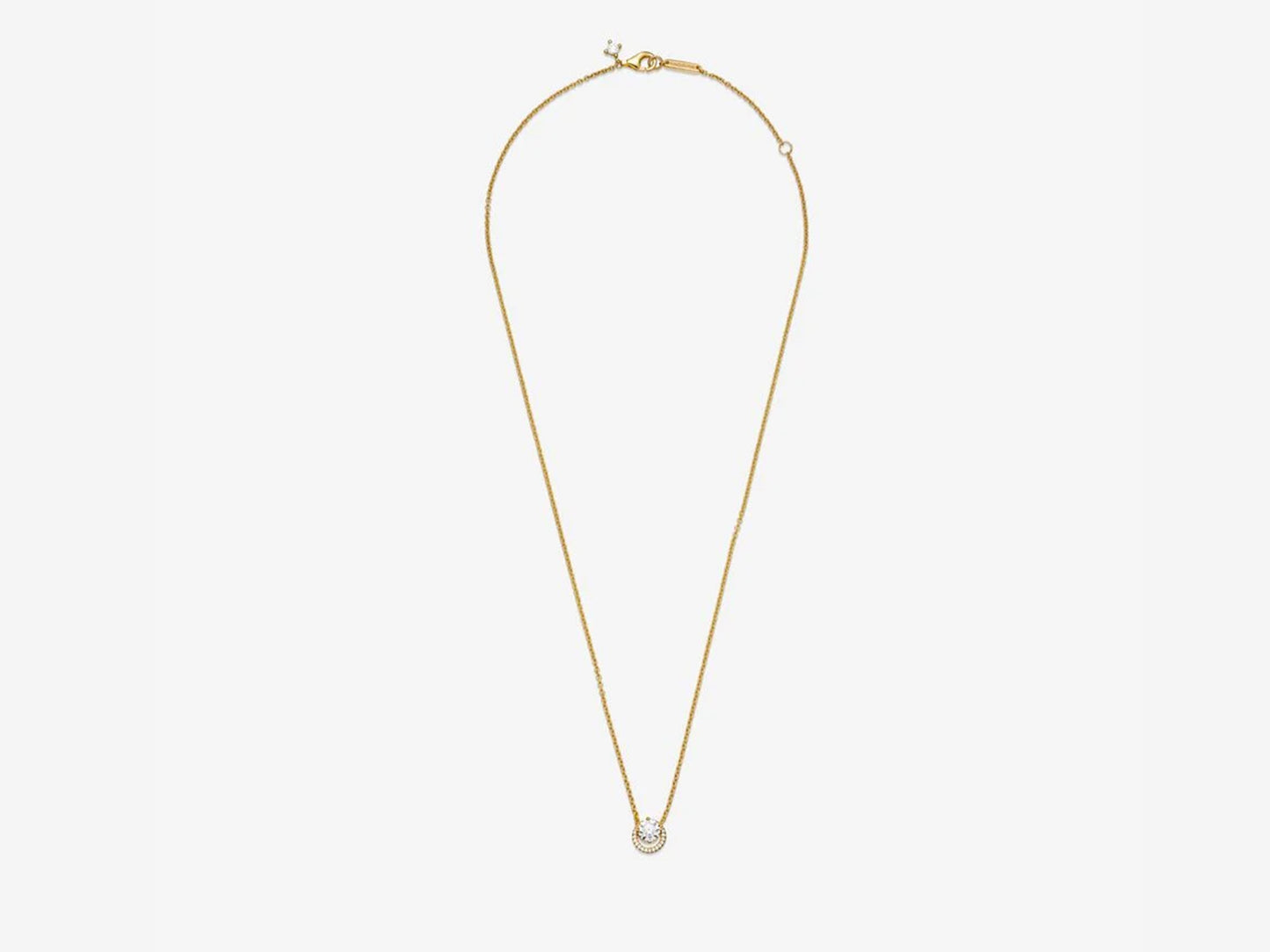 Sparkling Round Halo Pendant Collier Necklace