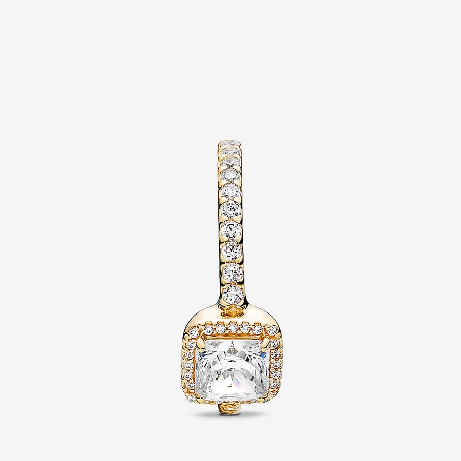 Square Sparkle Halo Ring