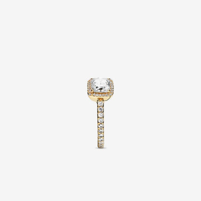Square Sparkle Halo Ring