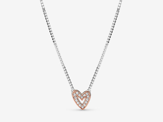 Sparkling Freehand Heart Necklace