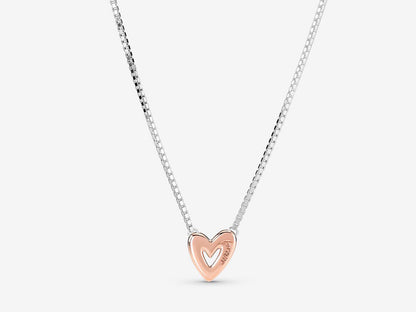 Sparkling Freehand Heart Necklace