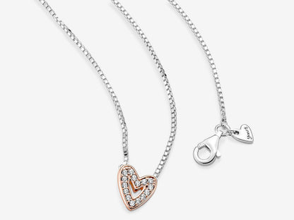 Sparkling Freehand Heart Necklace
