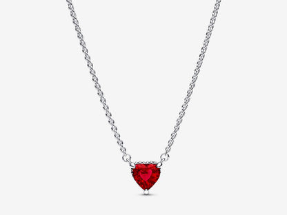Sparkling Heart Halo Pendant Collier Necklace