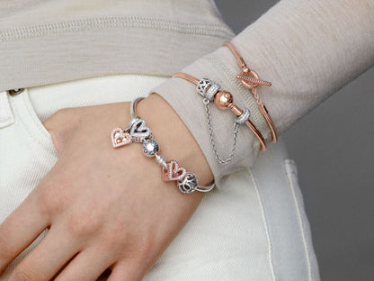 Sparkling Freehand Heart Dangle Charm