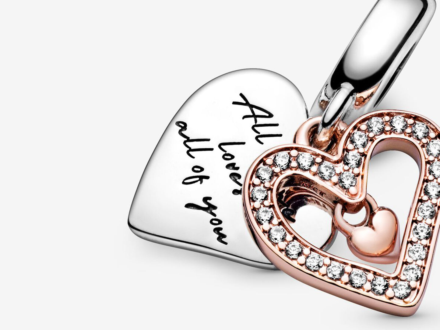 Sparkling Freehand Heart Dangle Charm