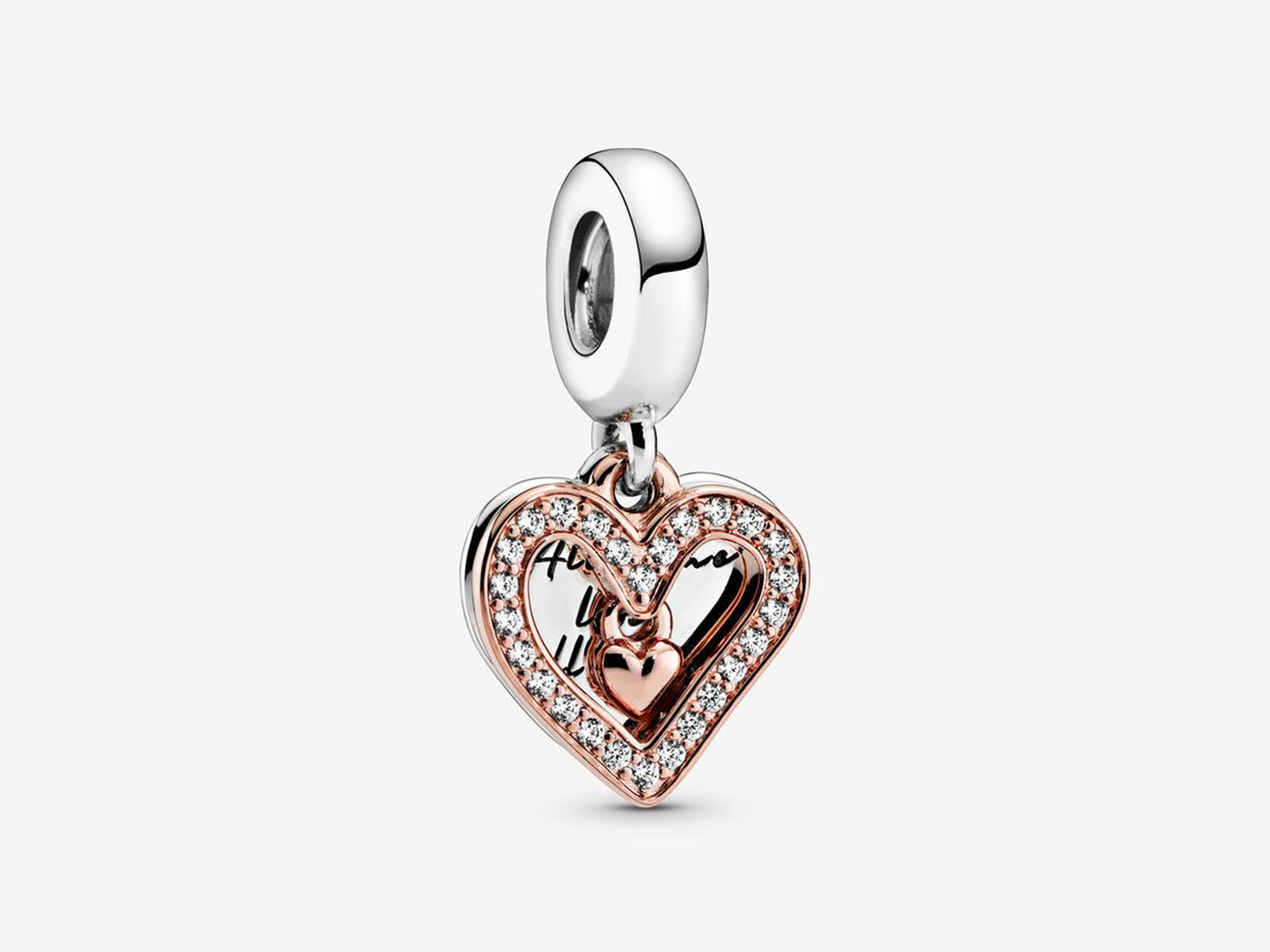 Sparkling Freehand Heart Dangle Charm